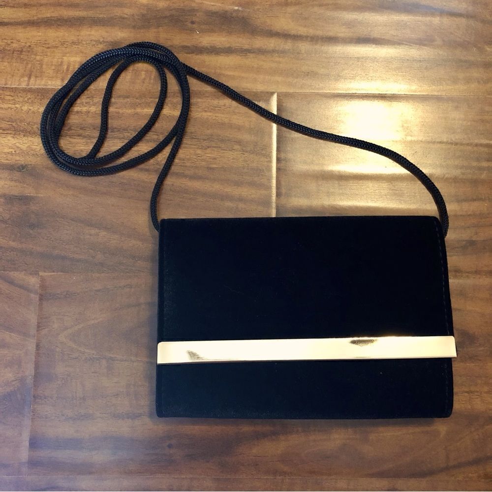 Elegant Faux Velvet Back Crossbody Evening Purse